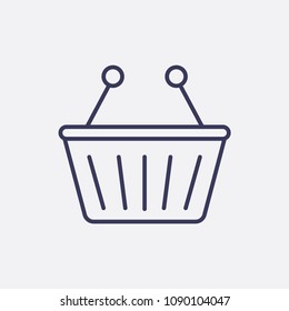 Outline shopping basket icon illustration,vector shop sign symbol