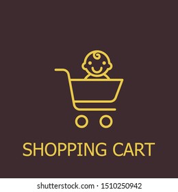 Outline shopping cart vector icon. Shopping cart illustration for web, mobile apps, design. Shopping cart vector symbol.