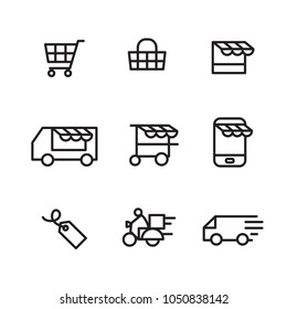 outline shopping icon, vector