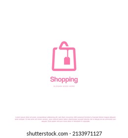 outline shopping logo design vector illustration