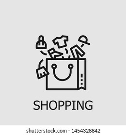 Outline shopping vector icon. Shopping illustration for web, mobile apps, design. Shopping vector symbol.