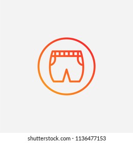 Outline short icon,gradient illustration,vector fashion sign symbol