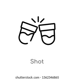 outline shot vector icon. isolated black simple line element illustration from alcohol concept. editable vector stroke shot icon on white background