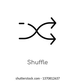 outline shuffle vector icon. isolated black simple line element illustration from arrows 2 concept. editable vector stroke shuffle icon on white background