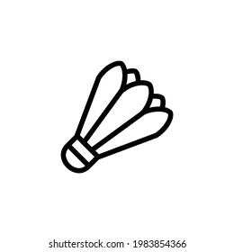 Outline shuttlecock icon isolated on white background