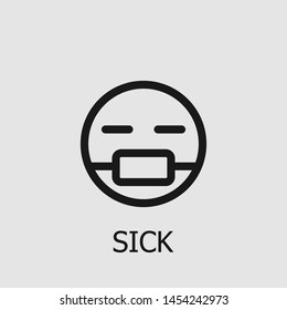 Outline sick vector icon. Sick illustration for web, mobile apps, design. Sick vector symbol.