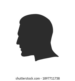 Outline Side Profile Of A Human Male Head. Male Profile Vector Sketch Illustration