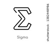outline sigma vector icon. isolated black simple line element illustration from greece concept. editable vector stroke sigma icon on white background