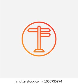 Outline sign post icon.gradient illustration isolated vector sign symbol
