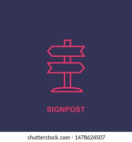 Outline signpost icon.signpost vector illustration. Symbol for web and mobile