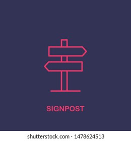 Outline signpost icon.signpost vector illustration. Symbol for web and mobile