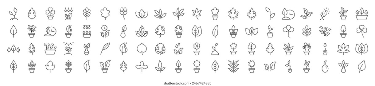 In: Outline Signs of Leaf for Adverts. Geeignet für Bücher, Geschäfte, Geschäfte. Bearbeitbarer Strich im minimalistischen Gliederungsstil. Symbol für Design 