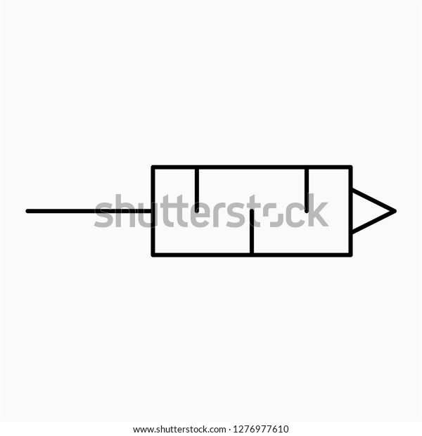 Outline Silencer Symbol Vector Icon Stock Vector (Royalty Free