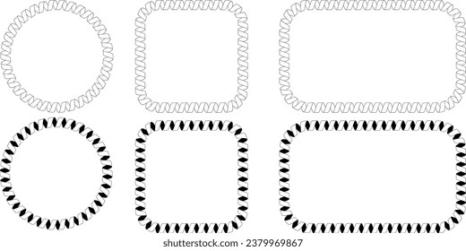 outline silhouete spiral ribbon frame set
