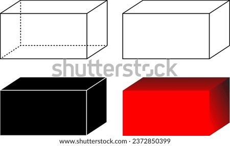 Outline silhouette 3d Rectangular cuboid set 商業照片 © 