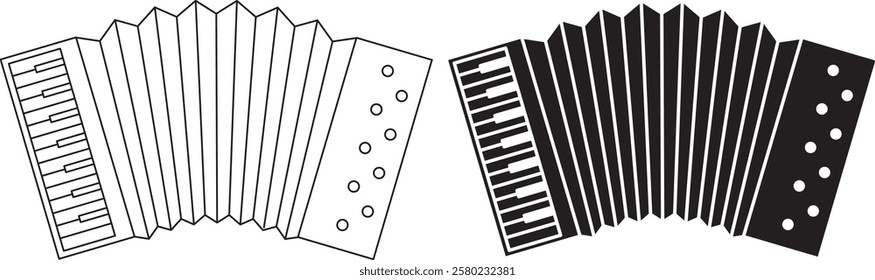 outline silhouette Accordions icon set