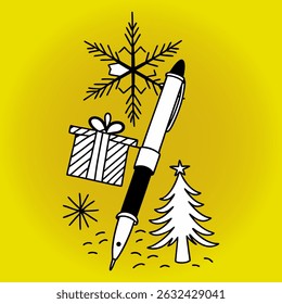 Outline and silhouette art of ant, Pen icon, birds, art Vector set on a white background.