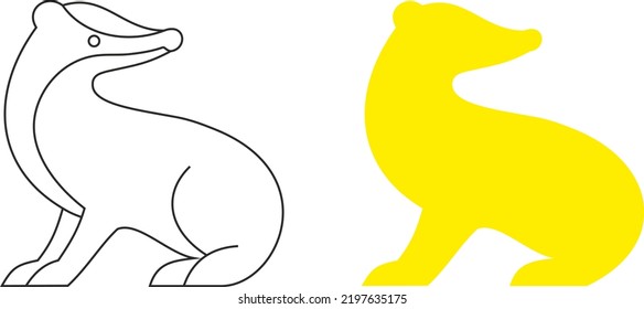 Outline And Silhouette Of A Badger