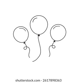 outline silhouette balloon icon set isolated on white background. baloon icon