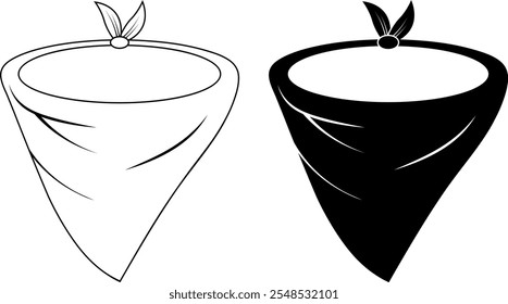 outline silhouette bandana icon set