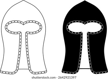 silhueta de contorno ícone de Barbute set