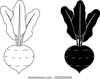 outline silhouette Beetroot icon set