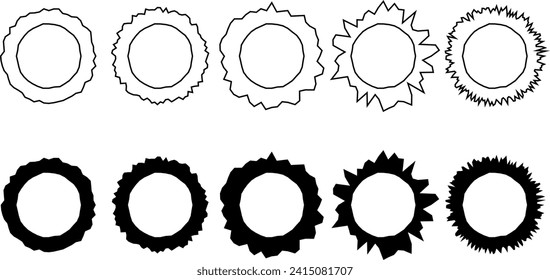 outline silhouette bullet hole icon set