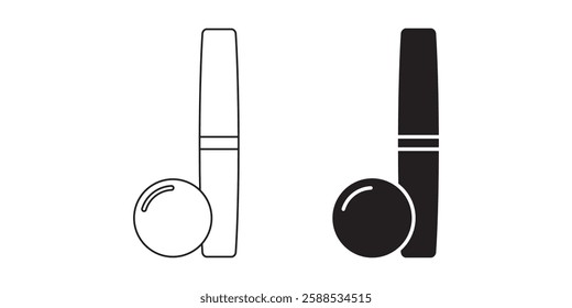 outline silhouette Candlepin bowling icon set