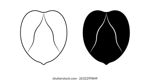 outline silhouette chickpea or chick pea icon set