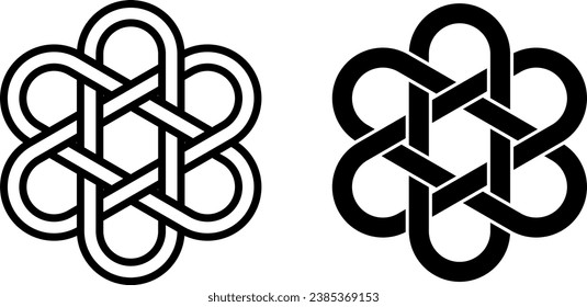 outline silhouette chinese knot icon