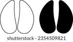 outline silhouette cow footprint icon set