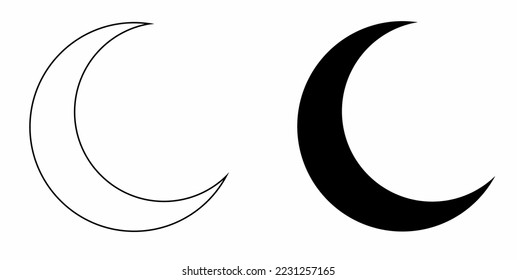 outline silhouette crescent moon