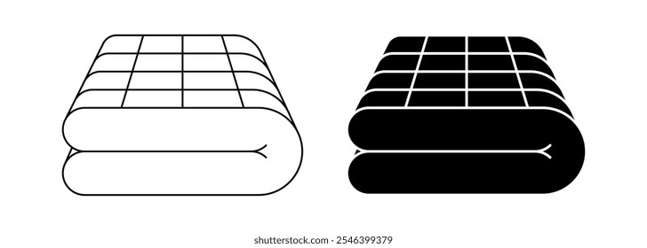 outline silhouette duvet icon set isolated on white background