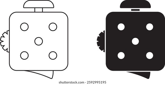 outline silhouette Fidget Cube icon set