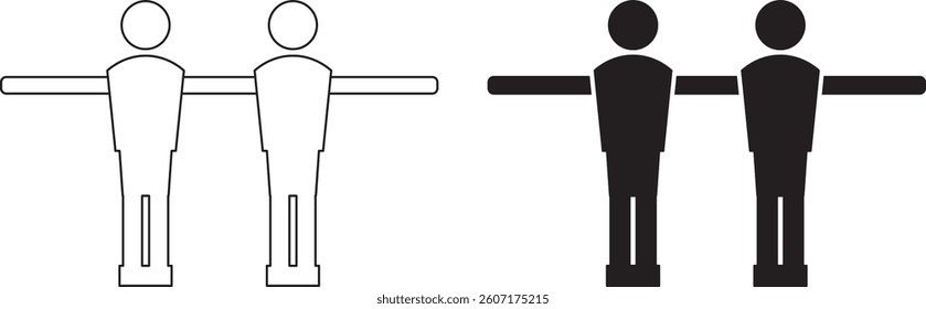 outline silhouette foosball player icon set