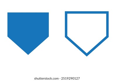 outline silhouette home plate baseball icon set isolated on white background