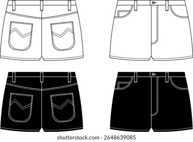 silhueta de contorno Calça quente ou calça quente ícone set