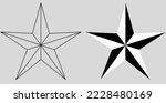 outline silhouette lone star icon set isolated on gray background