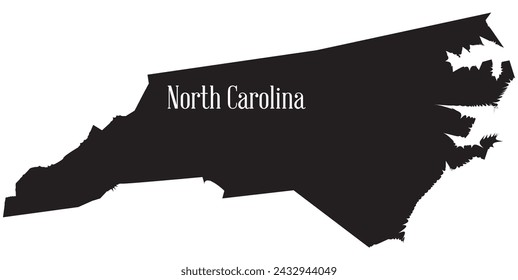 Outline silhouette map of the state of North Carolina