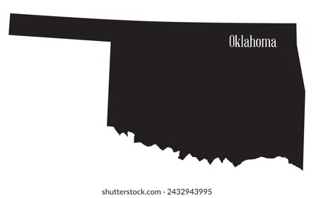 Outline silhouette map of the USA state of Oklahoma