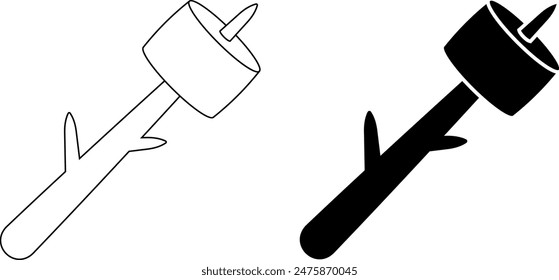 outline silhouette marshmallow icon set