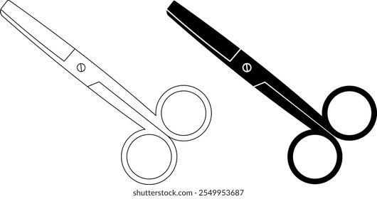 outline silhouette Mayo scissors icon set