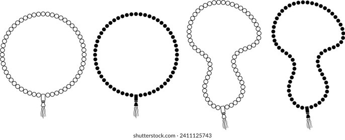 outline silhouette Misbaha Prayer Beads icon