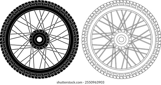 Conjunto de iconos de rueda de motocicleta