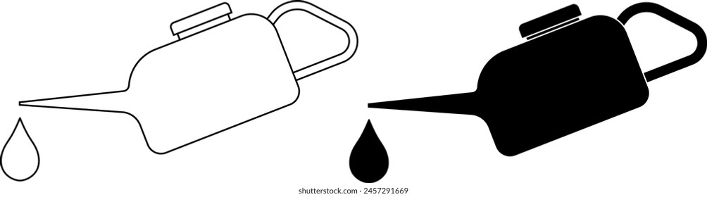 outline silhouette Oil can icon