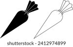 outline silhouette Pastry bag icon set isolated on white background