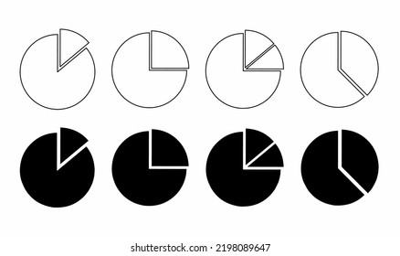 Outline Silhouette Pie Chart Icon Set Stock Vector (Royalty Free ...