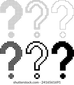 Umriss-Silhouette-Pixel-Fragezeichensymbol