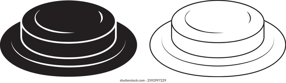 outline silhouette Push button icon set