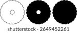 outline silhouette ratchet gear icon set